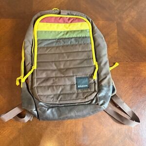 Skullcandy Backpack Brown Rasta Colors Laptop Bag Retro‎ Style Skull Logo grunge